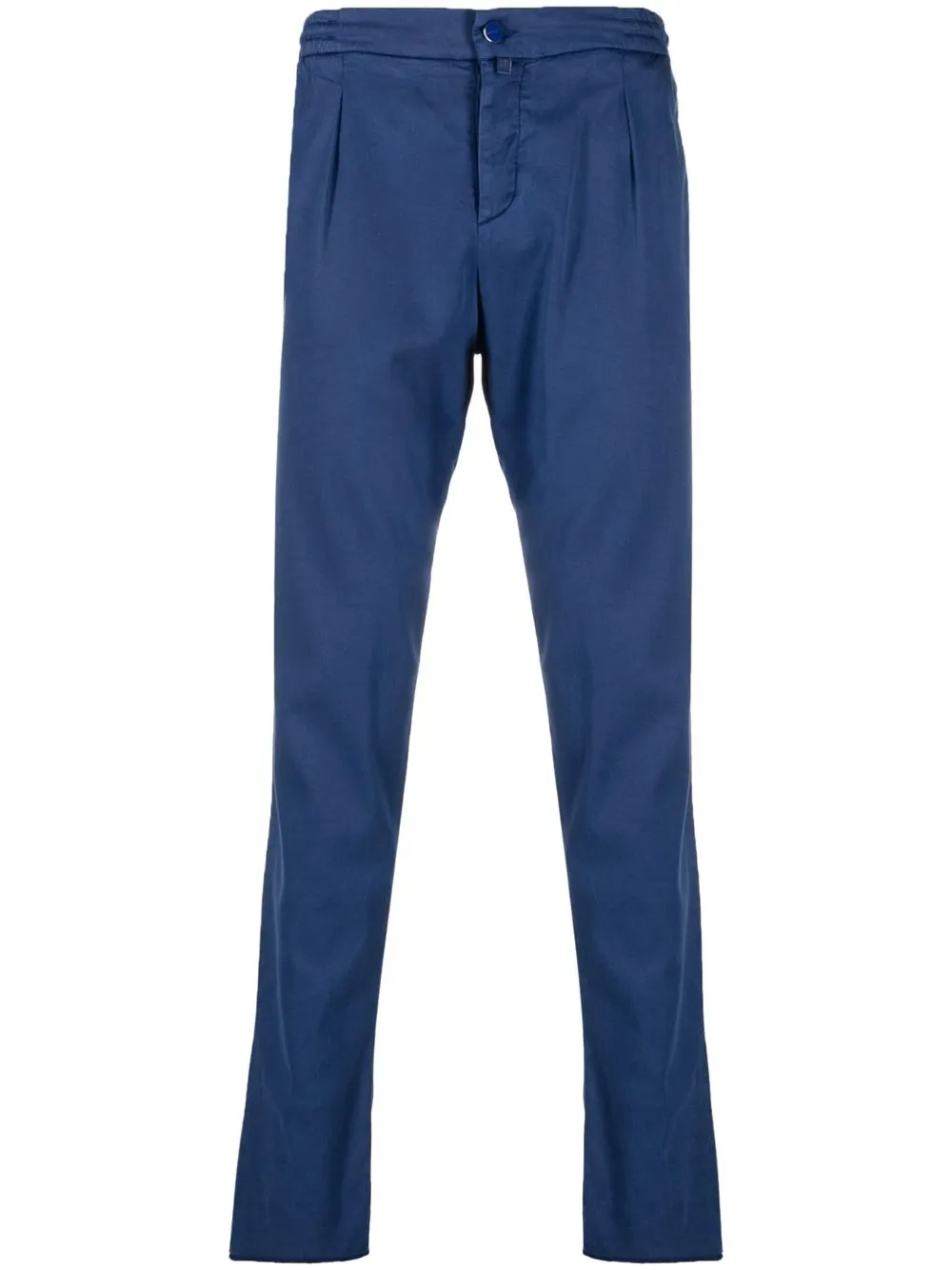 

Kiton logo-patch straight-leg chinos - Blue