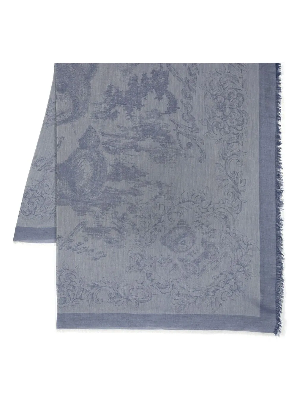 

Moschino logo-jacquard cotton scarf - Blue