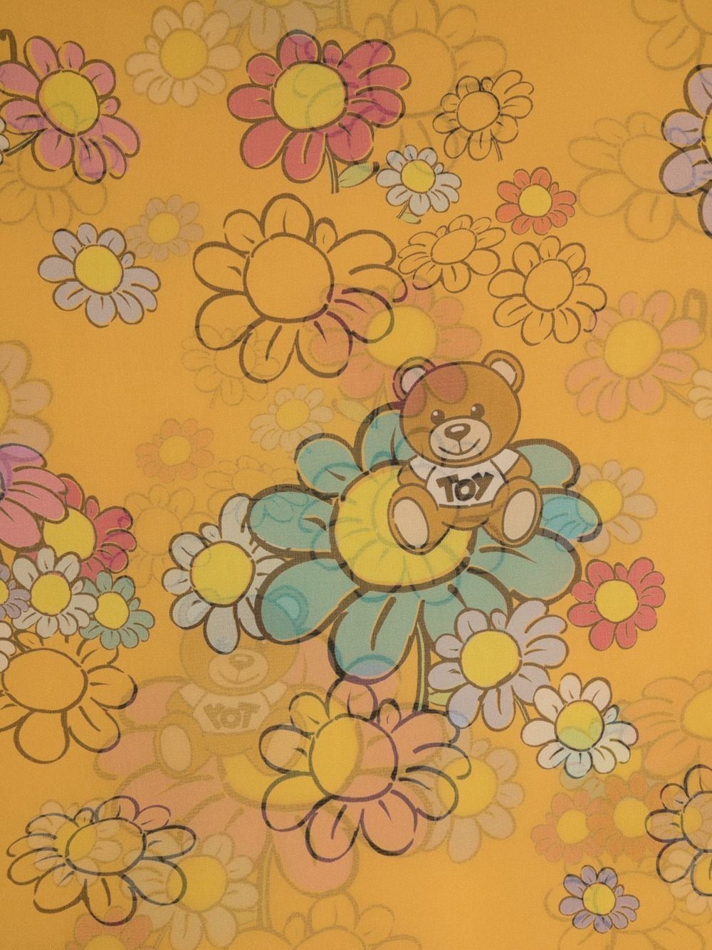 Moschino Sjaal met bloemenprint - Geel