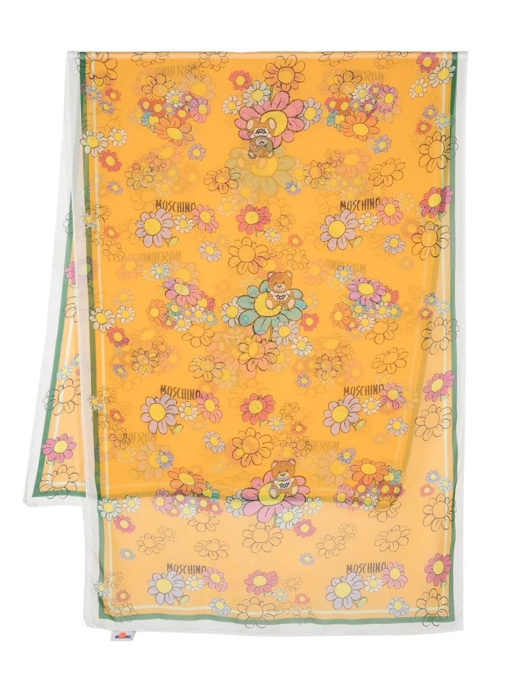 

Moschino Teddy Bear floral-print scarf - Yellow