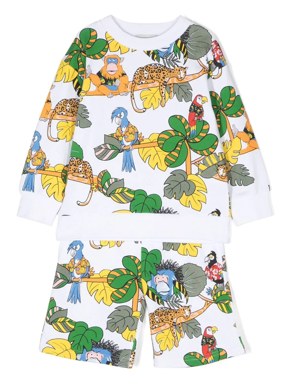 Stella McCartney Kids jungle-print short set - White
