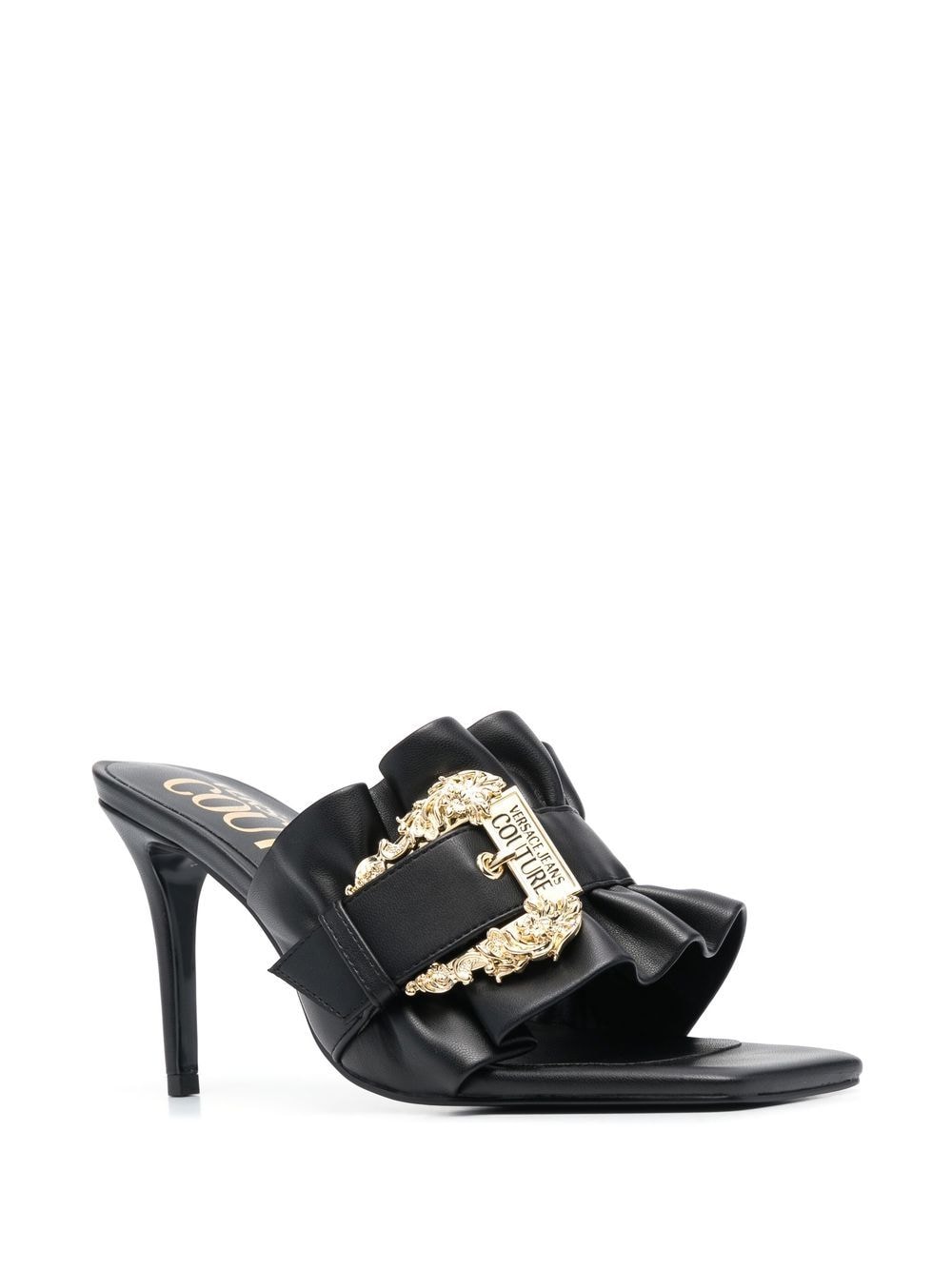 Versace Jeans Couture Sandalen met ruches - Zwart