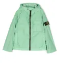 Stone Island Junior logo patch hooded jacket - Green