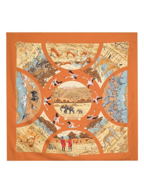 Hermès - 2000s pre-owned Tanzanie silk scarf