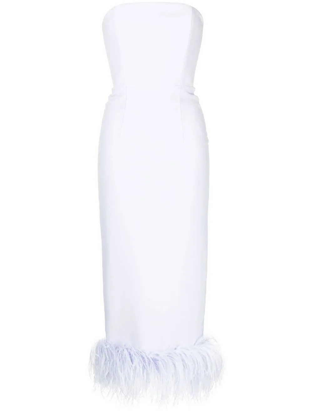 Minelli feather-trim midi dress