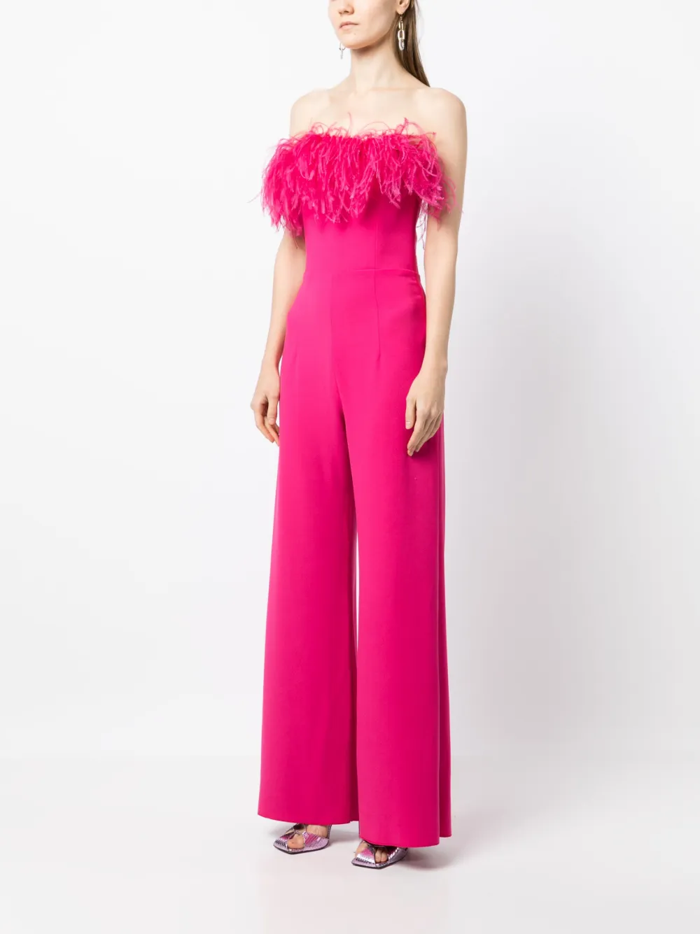 16Arlington Taree feathertrim Jumpsuit Farfetch