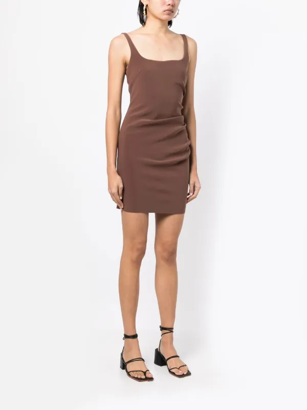 BEC BRIDGE Karina Ruched Mini Dress Brown FARFETCH CA