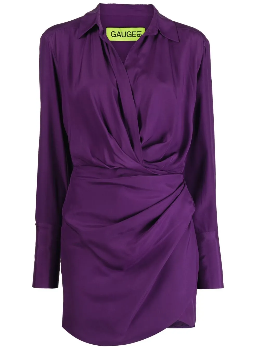 

GAUGE81 wrap-style gathered midi dress - Purple