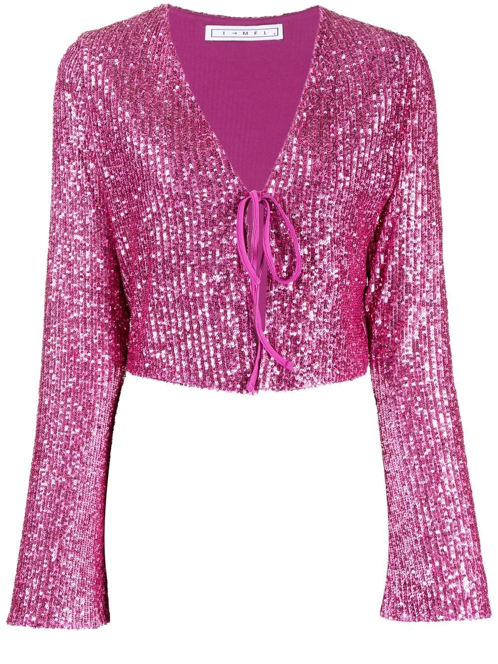 In The Mood For Love Ruddy Solid sequin-embellished blouse