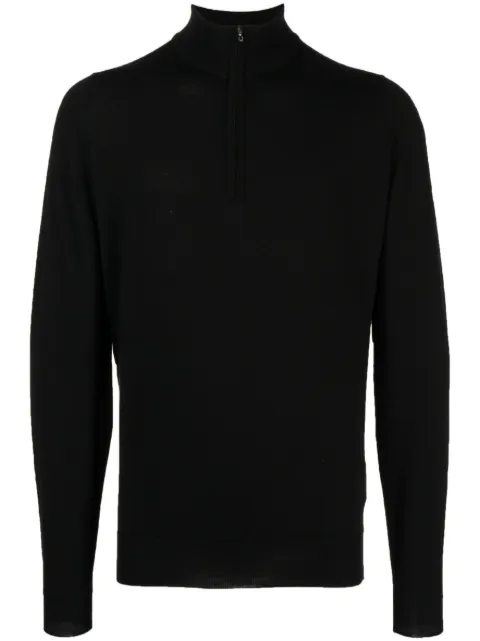 John Smedley zip-up wool sweatshirt