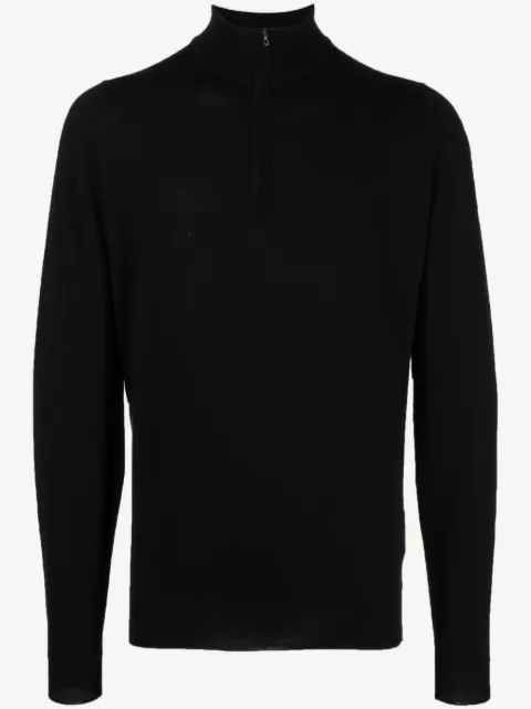 John Smedley zip-up wool sweatshirt