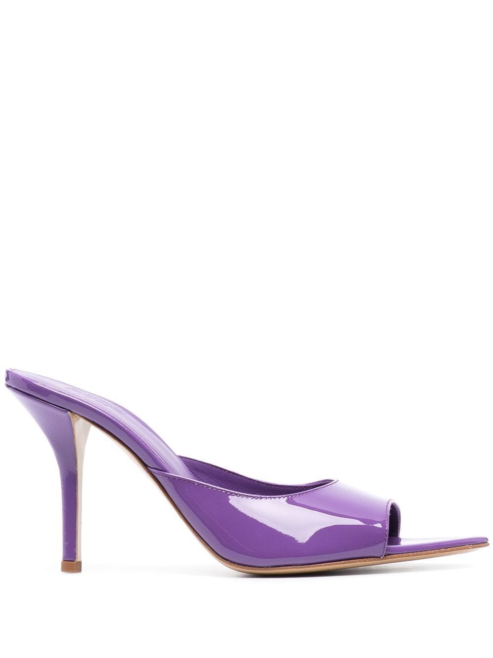 Shop Gia Borghini Perni 100mm Patent-leather Mules In 紫色