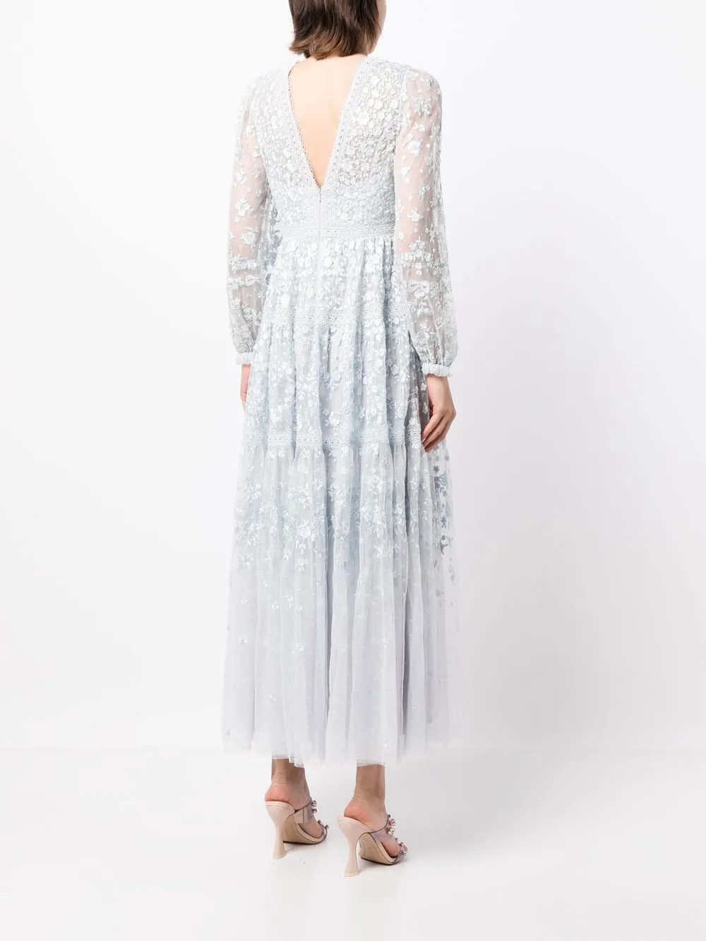 셀레스티아 자수 V넥 미디 드레스 | 니들 & 쓰레드 키즈 | 페칭 FETCHING