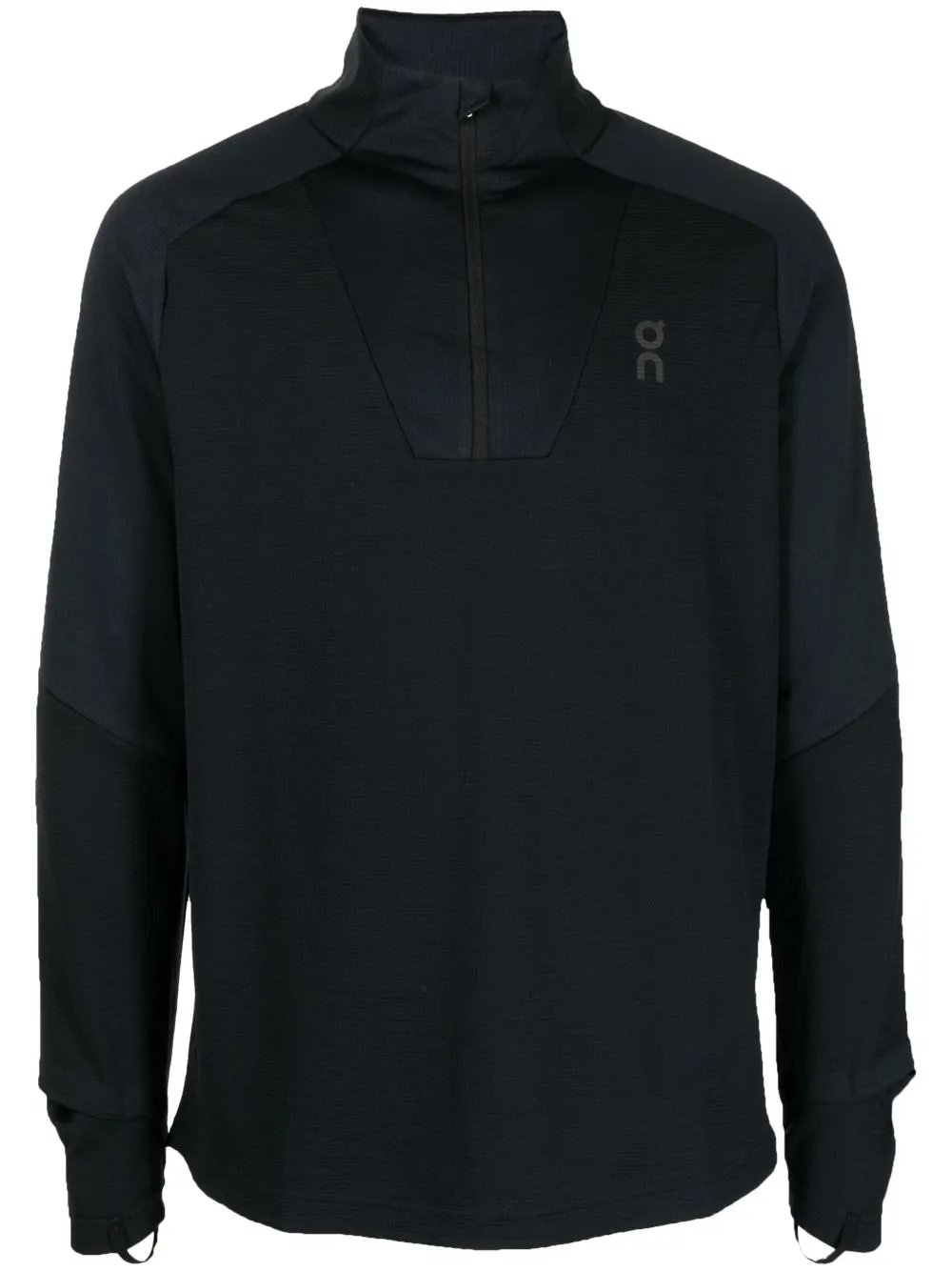 Shop On Running Logo-print Recycled-polyester Sweatshirt In Black