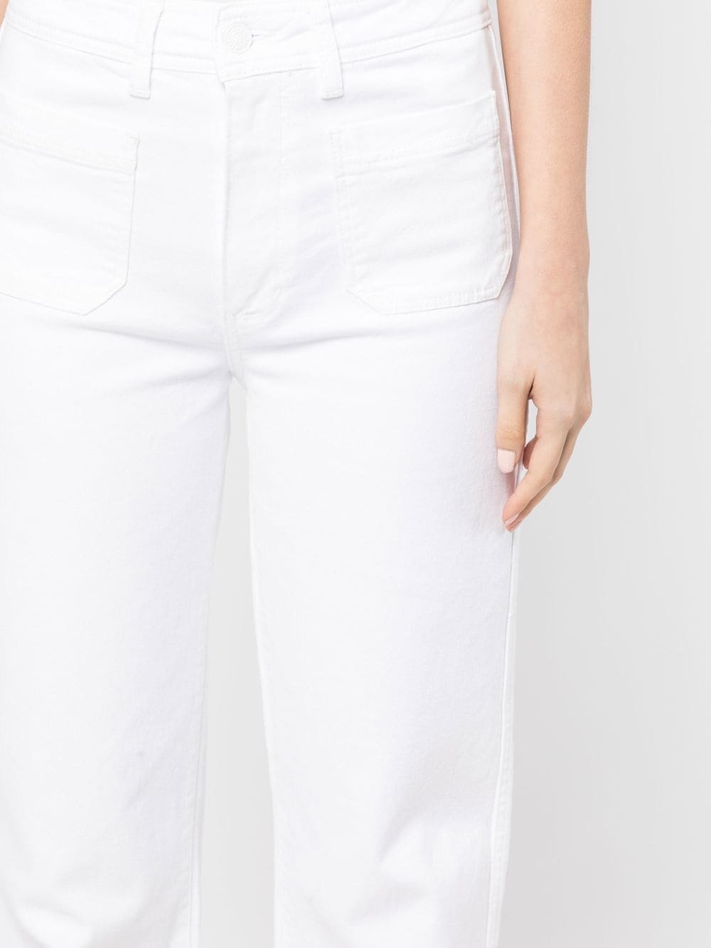Shop Paige Cotton Wide-leg Jeans In White
