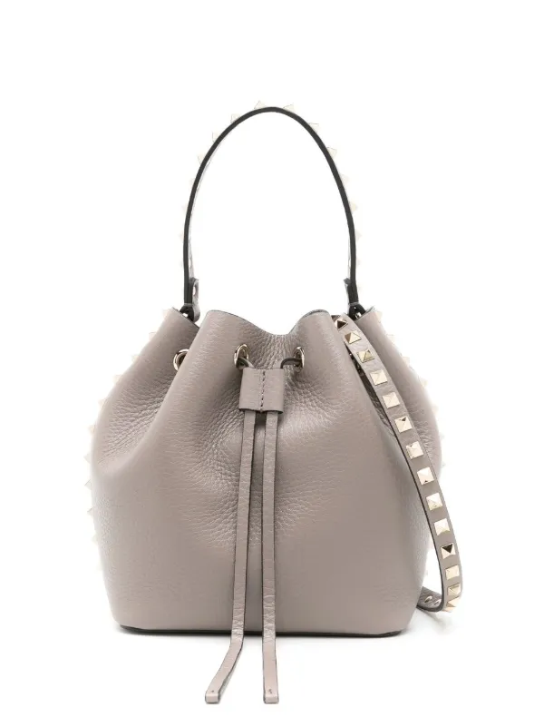 Grey leather on sale bucket bag