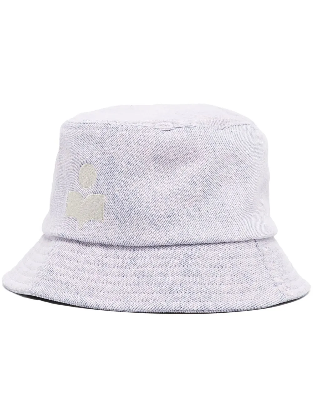 Isabel Marant Logo-embroidered Denim Bucket Hat In Purple