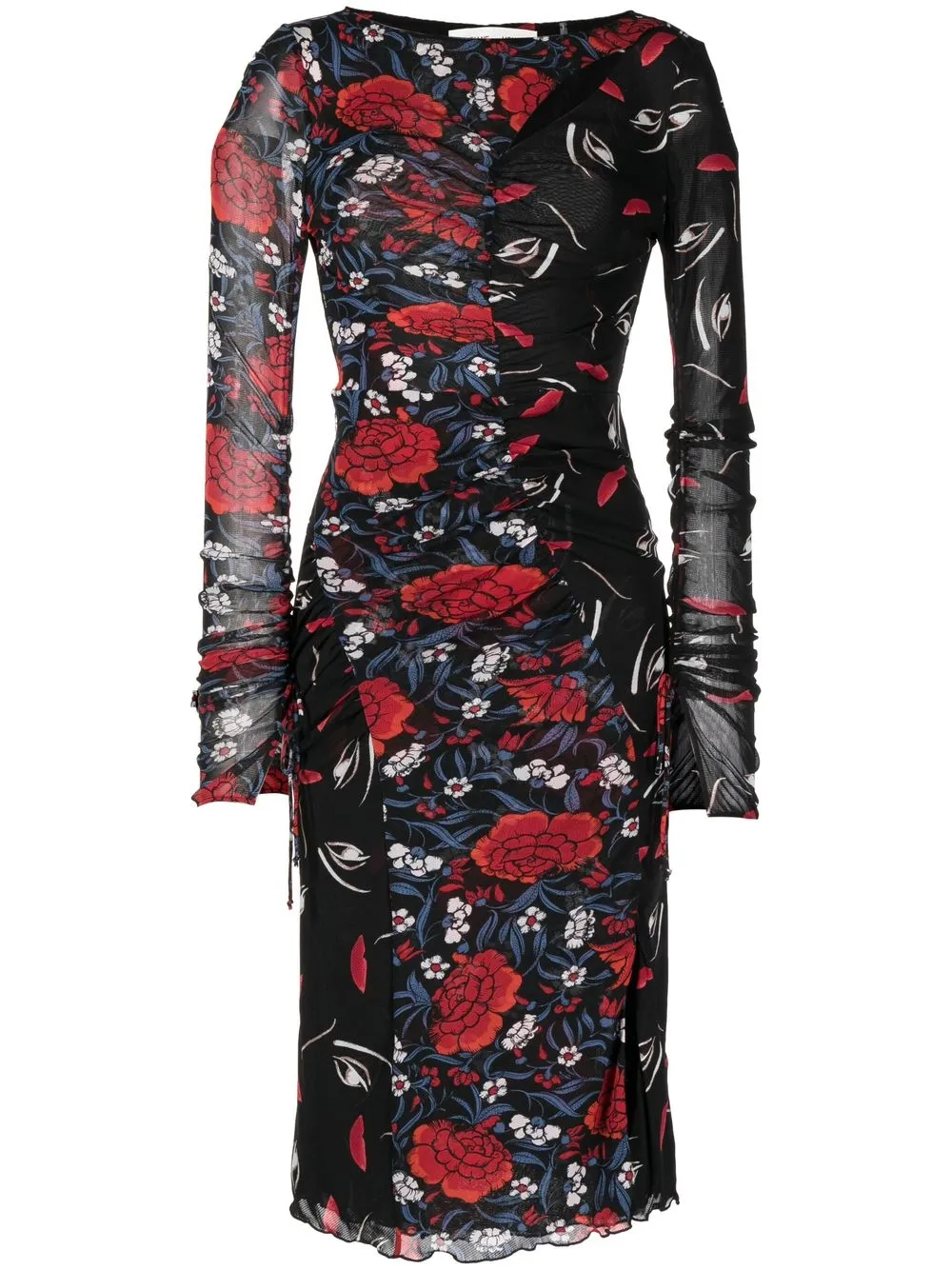 

DVF Diane von Furstenberg Devanna floral-print midi dress - Black