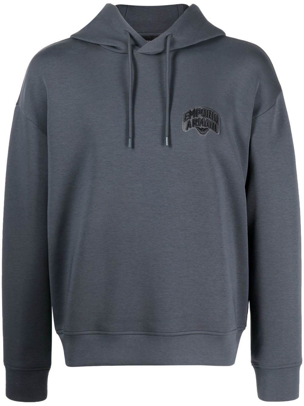 

Emporio Armani logo-patch drawstring hoodie - Grey