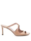 Jimmy Choo Anise 75mm patent leather mules - Neutrals