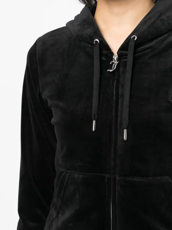 Juicy Couture Roberstson Velour Zip Hoodie | Black | FARFETCH