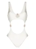 Cult Gaia floral-detail one-piece bathing suit - White