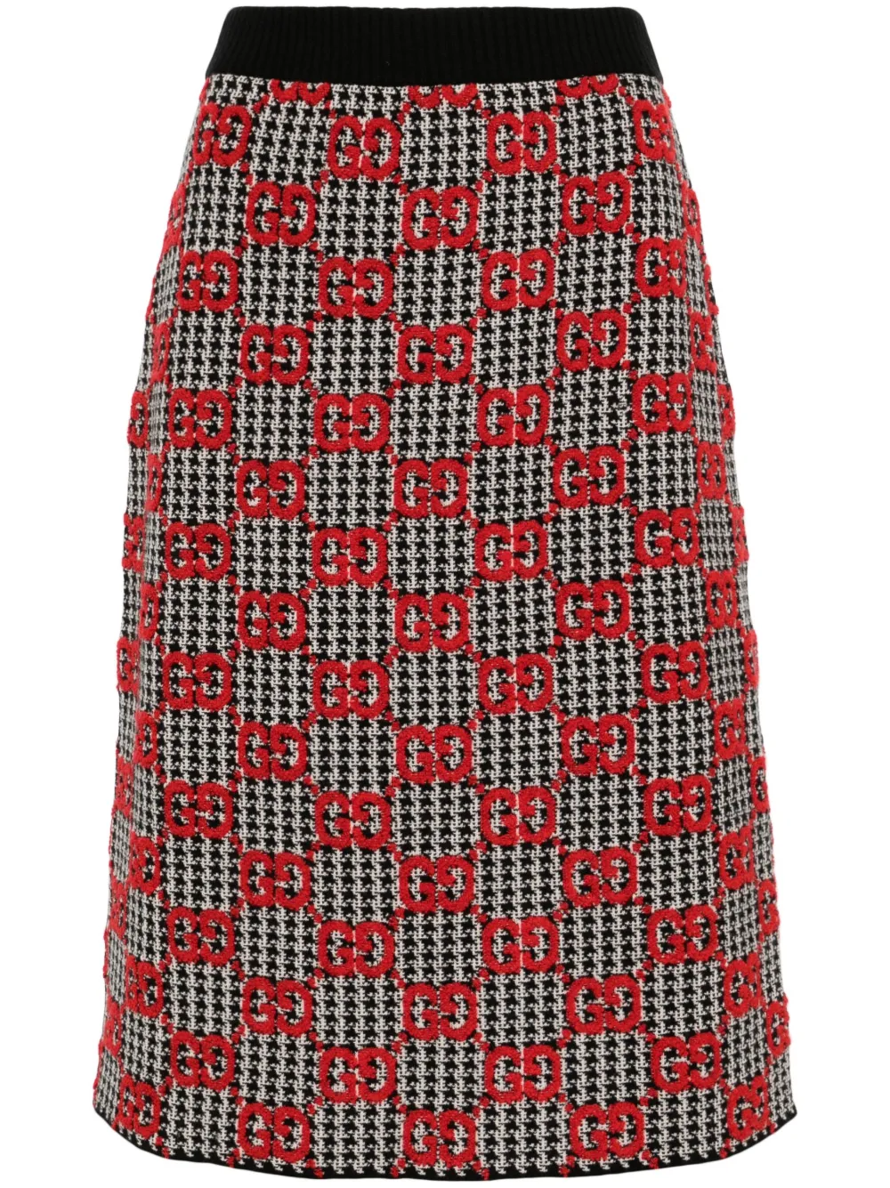 GG-jacquard tweed midi skirt