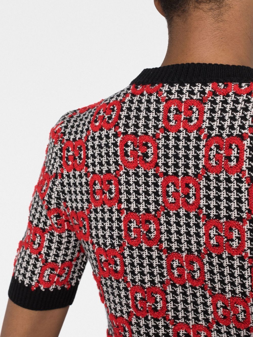 Shop Gucci Gg-jacquard Wool Top In Black