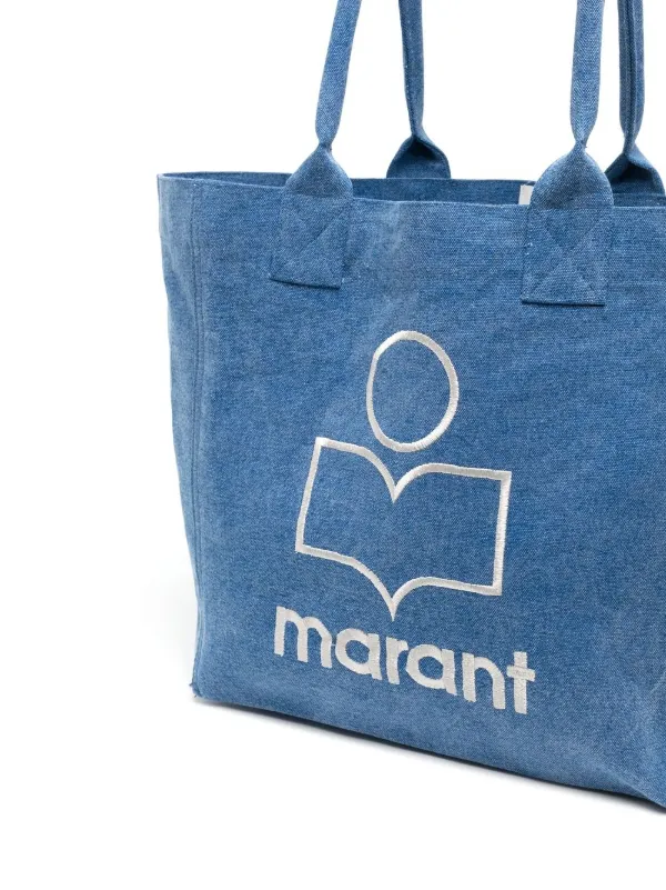 ☆人気☆【Isabel Marant】☆Yenky Logo Denim Tote Ba.g Blue☆ ISABEL MARANT Small Yenky logo-embroidered Tote Bag | Blue
