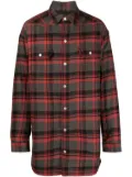 Rick Owens DRKSHDW oversized plaid long-sleeve shirt - Red