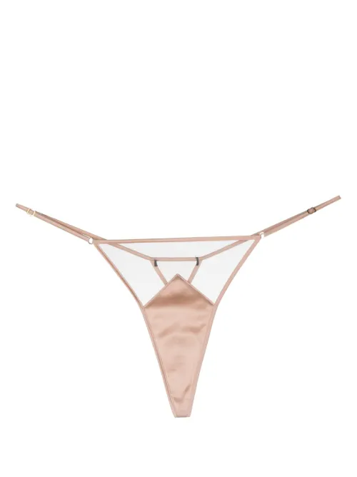 String en soie à détails en résille - Kiki de Montparnasse - Modalova