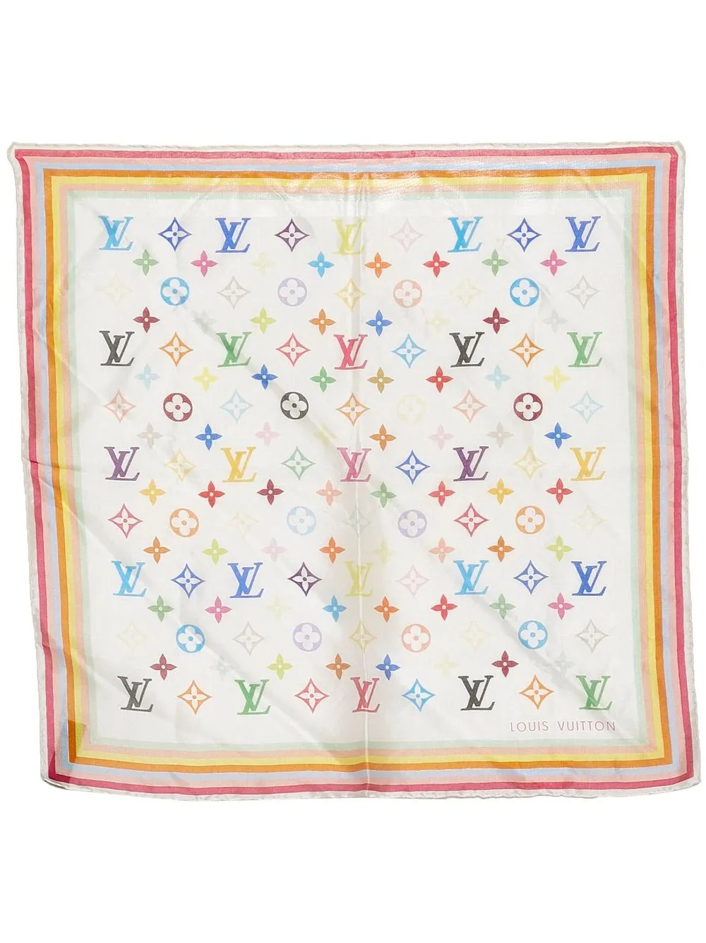 

Louis Vuitton x Takashi Murakami pre-owned monogram-print silk scarf - White