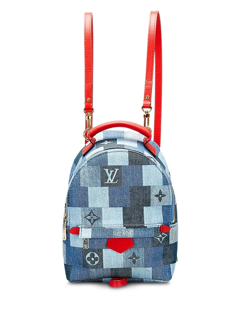 

Louis Vuitton 2020 pre-owned monogram denim mini patchwork Palm Springs backpack - Blue