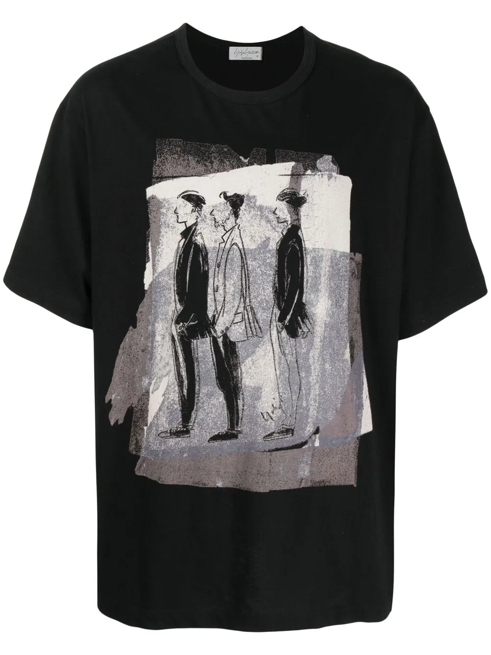 Yohji Yamamoto graphic-print short-sleeved T-shirt - Black