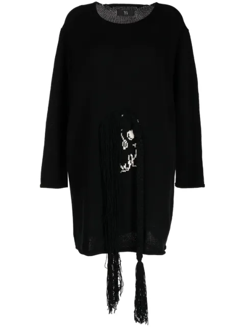 Y's oversized intarsia-knit skeleton jumper