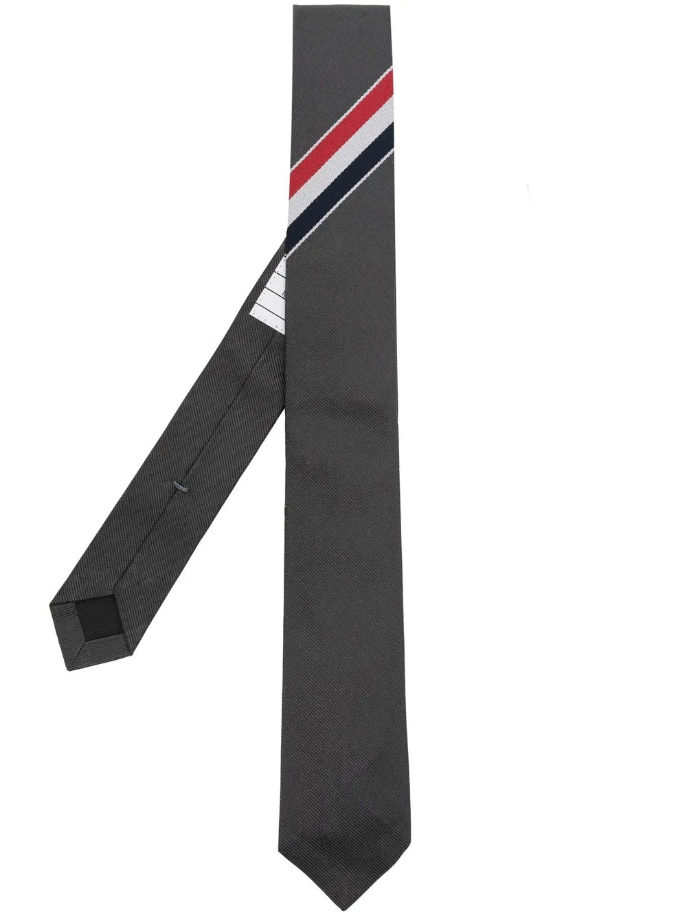 Thom Browne 4-Bar stripe silk tie | Grey | Image 1