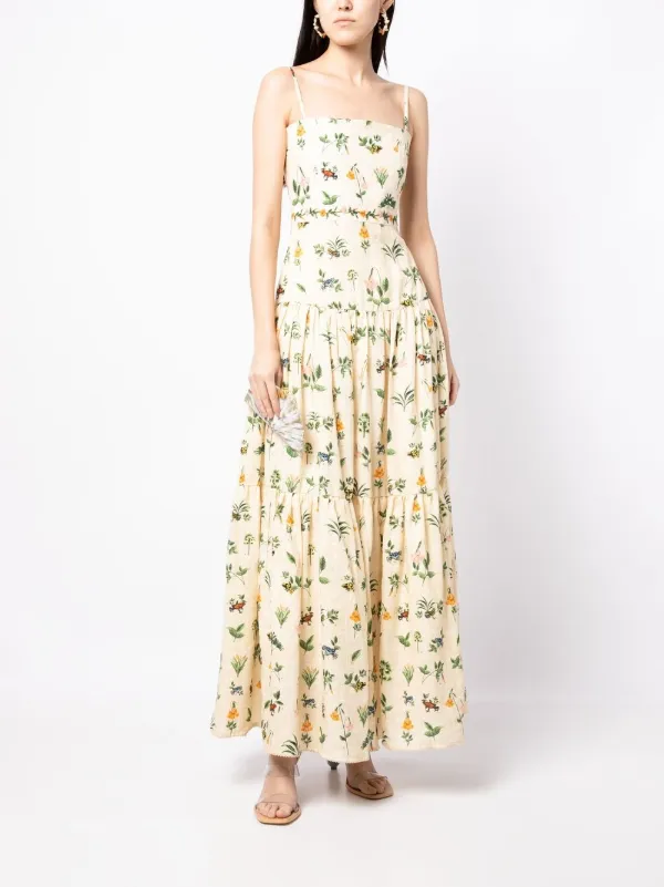 Agua By Agua Bendita floral print Sleeveless Midi Dress Farfetch