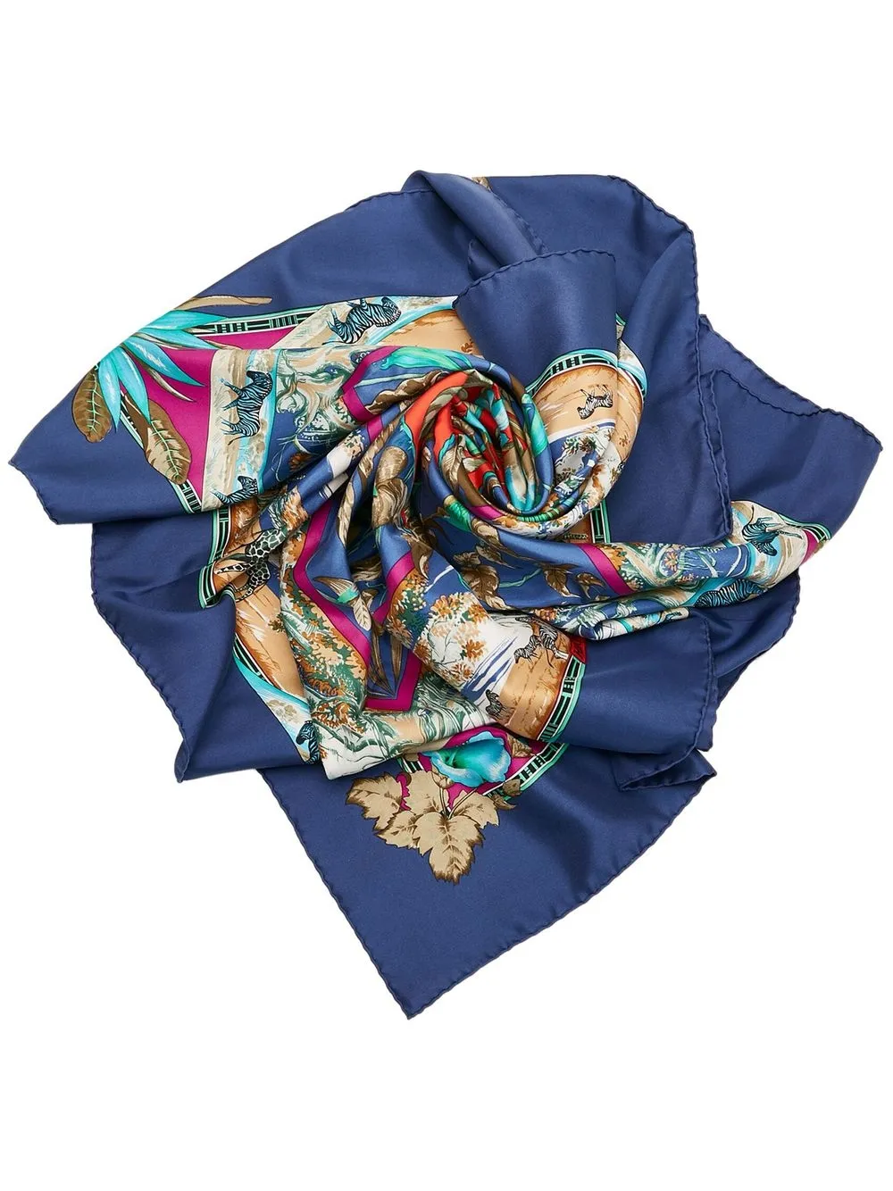 

Hermès pre-owned Tropiques silk scarf - Blue