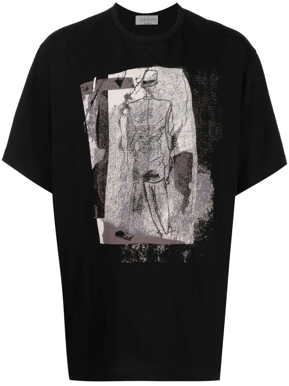 

Yohji Yamamoto graphic-print short-sleeved T-shirt - Black