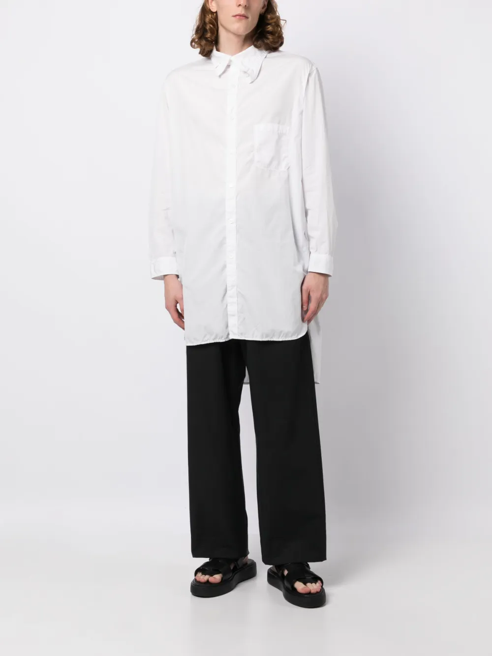 Yohji Yamamoto T-shirt met kraagdetail - Wit