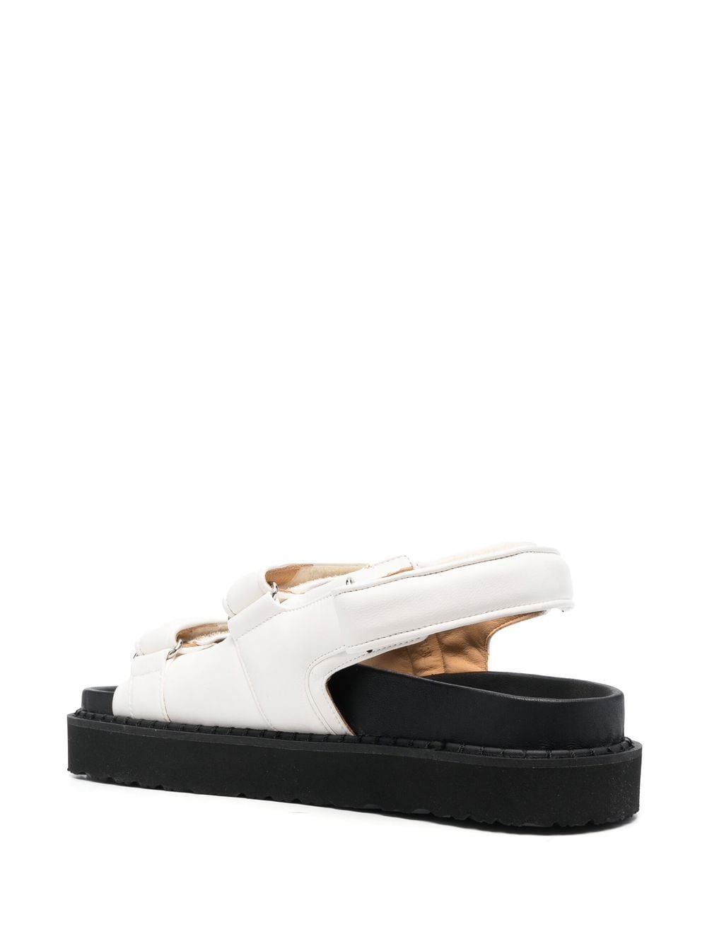 Shop Isabel Marant Touch-strap Platform Leather Sandals In White