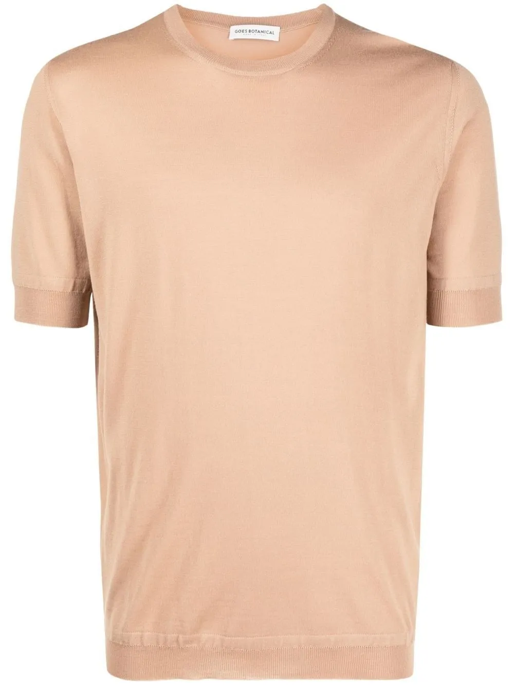 Shop Goes Botanical Merino-wool Crewn-neck T-shirt In Neutrals