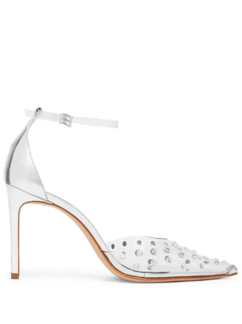 Schutz crystal-embellished transparent pumps