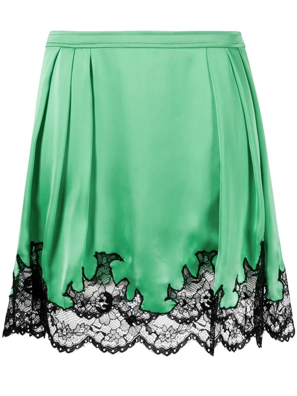 

Paco Rabanne lace-trim pleated miniskirt - Green