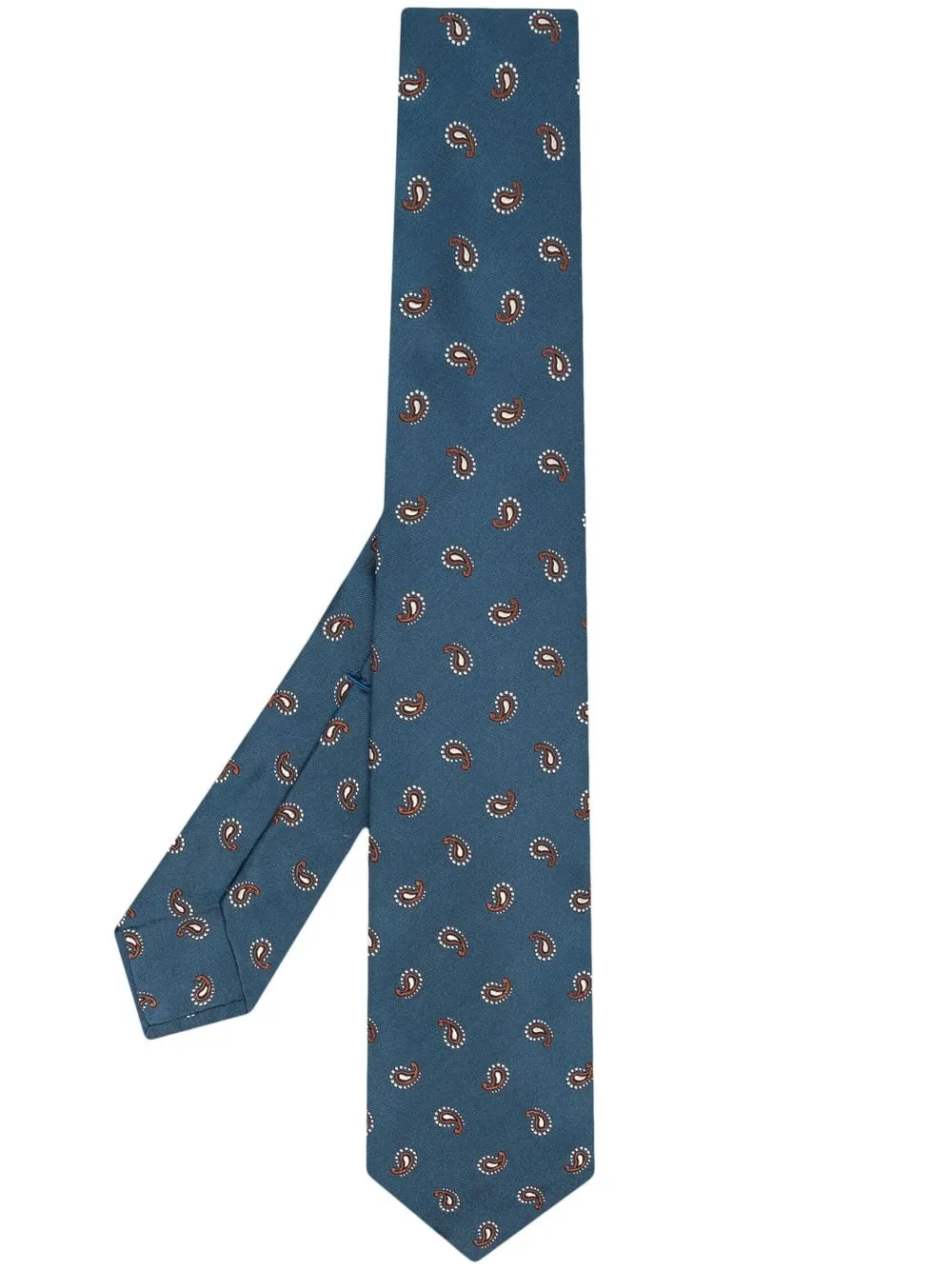 

Barba paisley-print silk tie - Blue