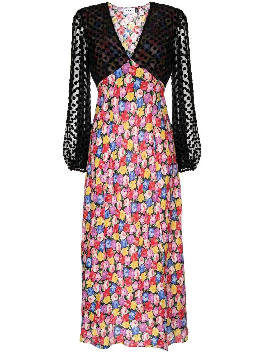 

Rixo panelled floral-print dress - Multicolour