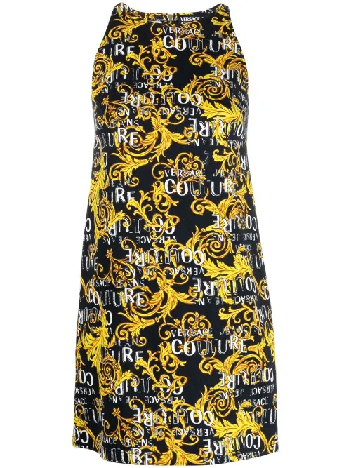 Robe courte à imprimé Logo Couture - Versace Jeans Couture - Modalova