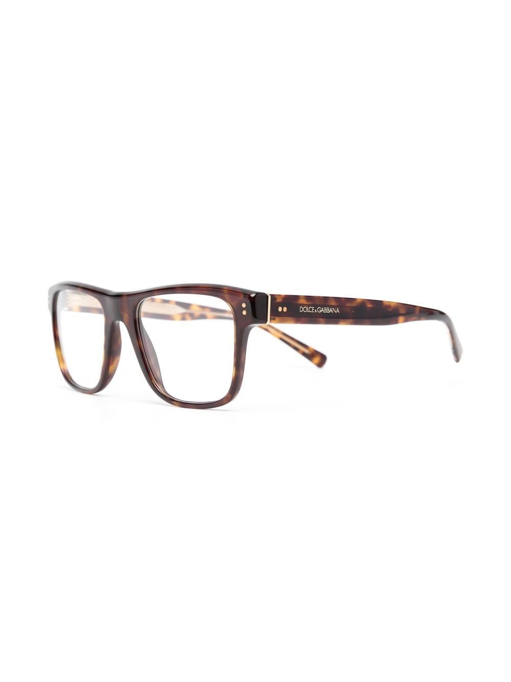 Shop Dolce & Gabbana Tortoiseshell-effect Square-frame Glasses In Brown