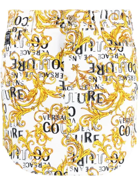 Versace Jeans Couture falda vaquera con estampado Logo Couture