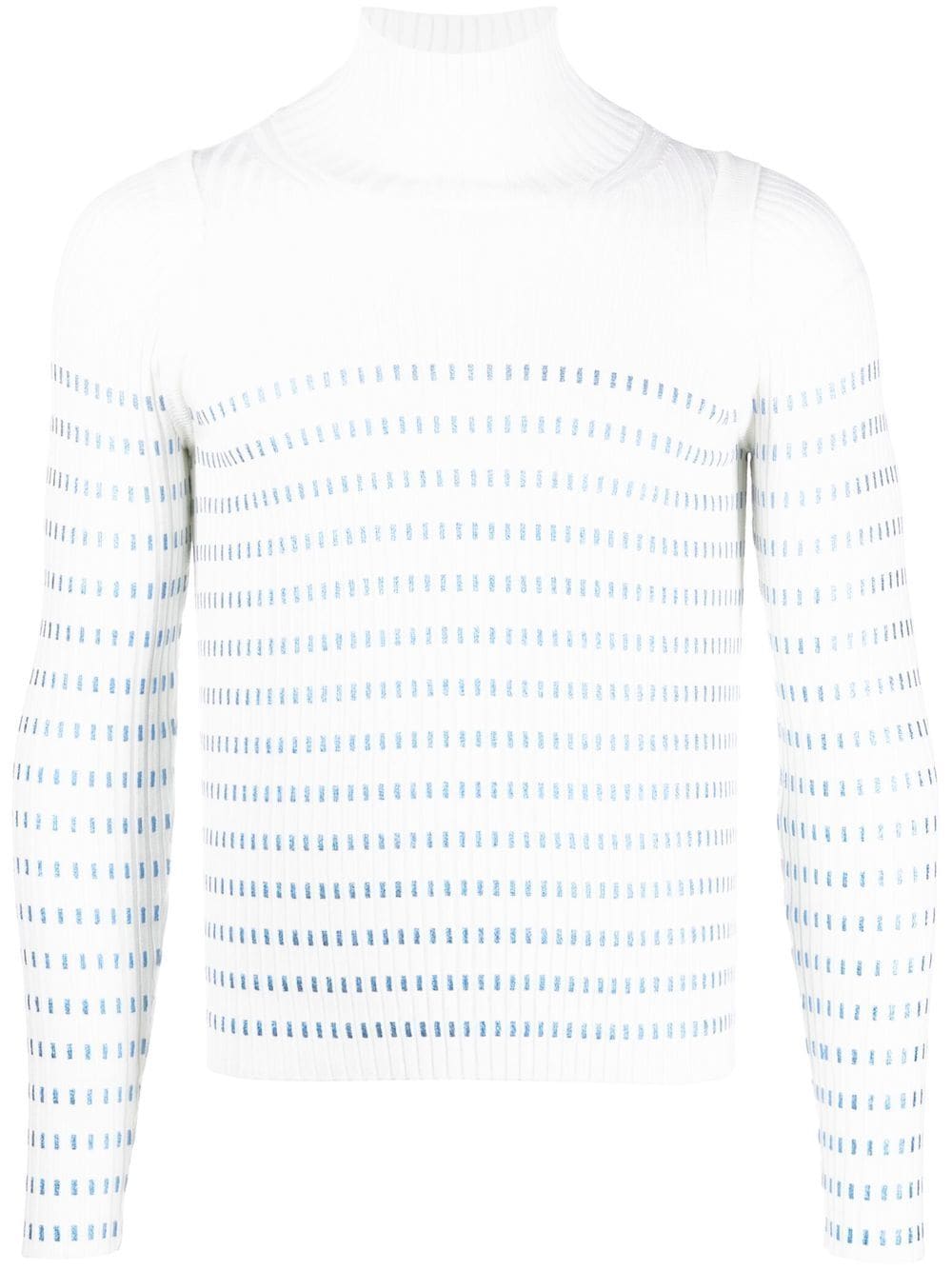 Jean Paul Gaultier Striped Crew-neck Jumper In Weiss